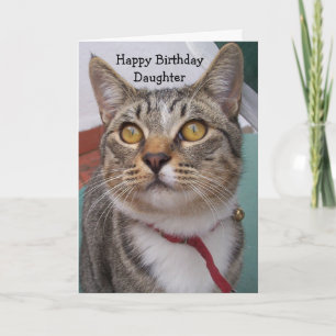 Cartão Aniversário da Filha Personalizada do Cat