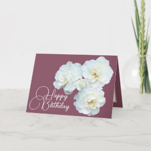 Cartão Aniversário da Floral Buquê White Roses Flores