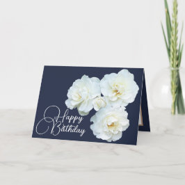 Cartão Aniversário da Floral Buquê White Roses Flores