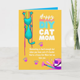 Cartão Aniversário da GATA MÃE engraçado DIY - Mulher Lou