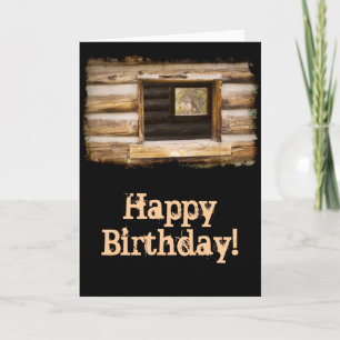 Cartão Aniversário da Janela Através e Através da Cabina