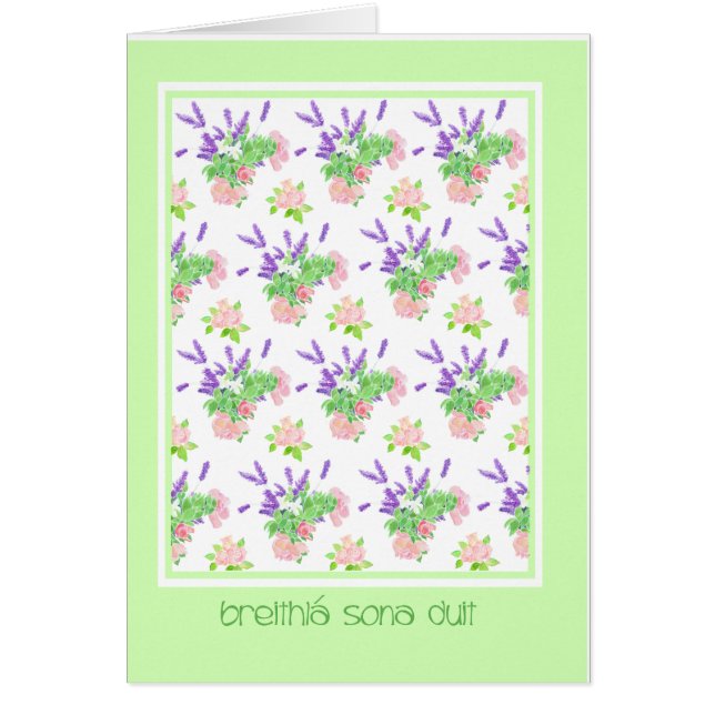 Cartão Aniversário da Língua Gaélica Irlandesa bonito (Frente)