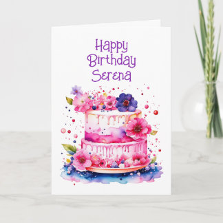Cartão Aniversário da Menina Personalizada Branca bonito