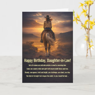Cartão Aniversário da Nora Espírito de Cowgirl Cavalo