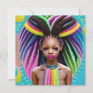 Cartão Aniversário da Páscoa Melanin Rainbow Primavera Si