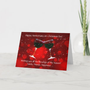 Cartão Aniversário da véspera de Natal com vinho de Bri