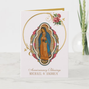 Cartão Aniversário da Virgem Religiosa Mary Guadalupe