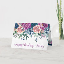 Aniversário das Flores de Verão Púrpura e Azul