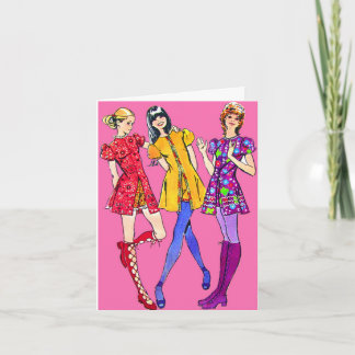 Cartão Aniversário das mini-saias e dos hotpants