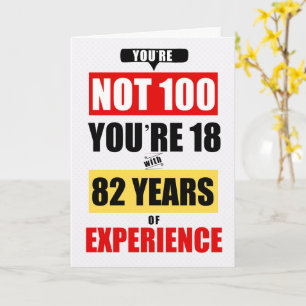 Cartão Aniversário de 100 anos Engraçado 82 Anos de Exper
