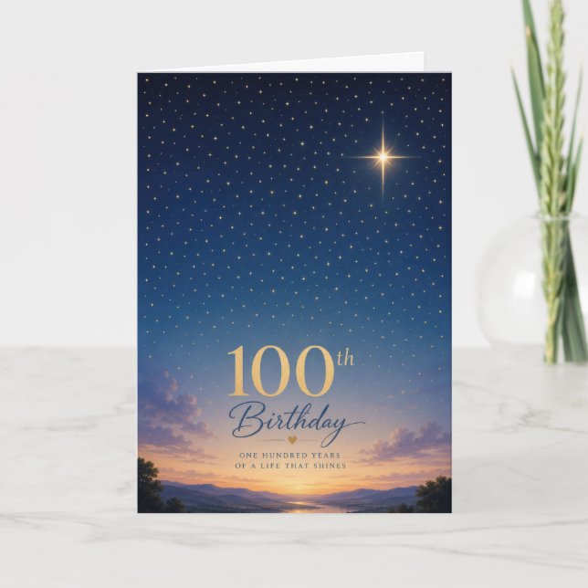 Cartão Aniversário de 100 Estrelas (Frente)