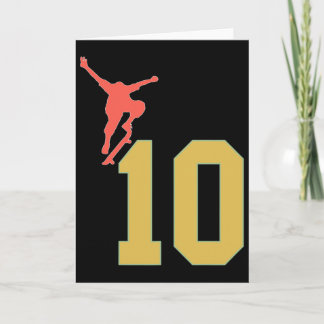 Cartão Aniversário de 10 anos Amantes de Skate Skater 10