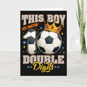 Cartão Aniversário de 10 anos de Futebol Este Menino Agor