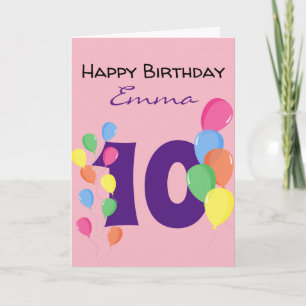 Cartão Aniversário de 10 anos Personalizado