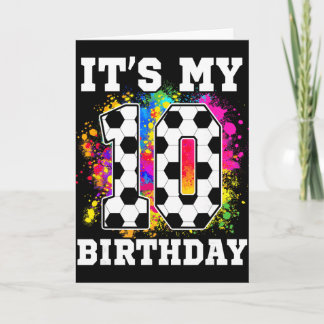 Cartão Aniversário de 10 Anos Tema Futebol É Meu 10º Aniv