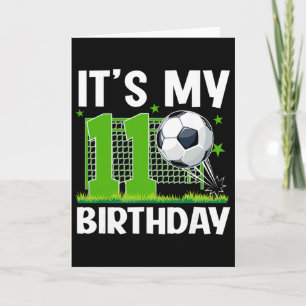 Cartão Aniversário de 11 Anos Tema de Futebol É Meu 11º A