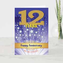 Cartão Aniversário de 12 Anos de Recuperação Numeral em D