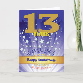 Cartão Aniversário de 13 Anos de Recuperação Numeral em D
