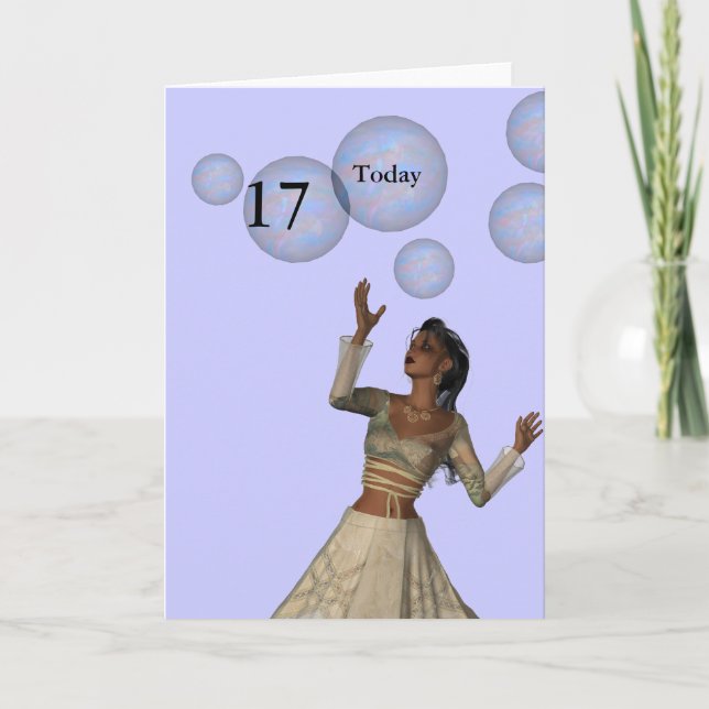 Cartão Aniversário de 17 anos (Frente)