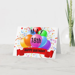 Cartão Aniversário de 18 de Maio