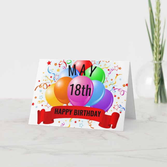 Cartão Aniversário de 18 de Maio (Frente)