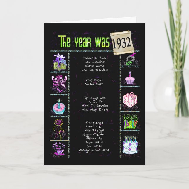 Cartão Aniversário de 1932 (Frente)