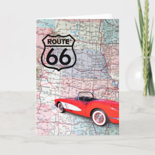Cartão Aniversário De 1960 Corevette Em Mapa