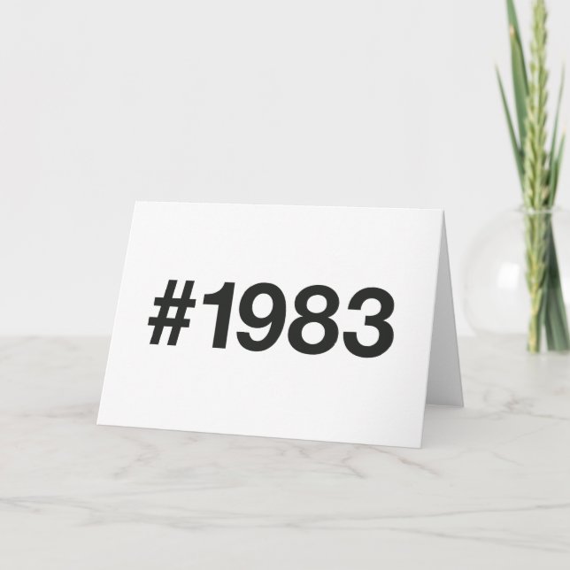 Cartão Aniversário de 1983 Hashtag 42 (Frente)