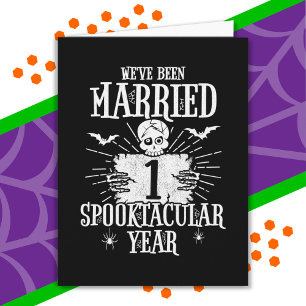 Cartão Aniversário de 1 ano de casamento Halloween Spookt