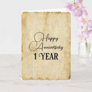 Cartão Aniversário de 1 Ano de Papel Tradicional