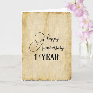 Cartão Aniversário de 1 Ano de Papel Tradicional
