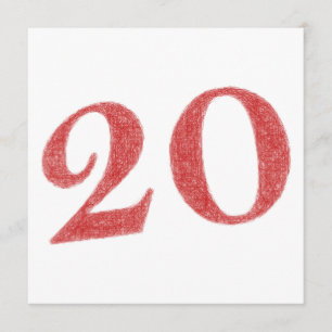 Cartão aniversário de 20 anos