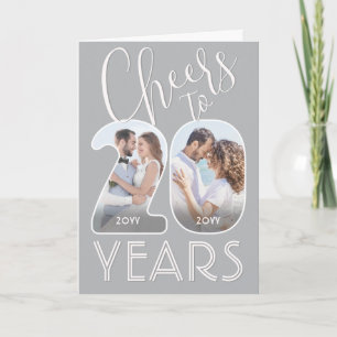 Cartão Aniversário de 20 Anos de Casamento Parabéns por 2