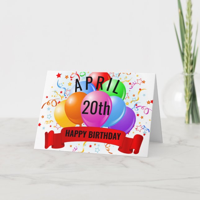 Cartão Aniversário de 20 de Abril  (Frente)