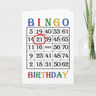 cartão aniversário de 21 anos Bingo
