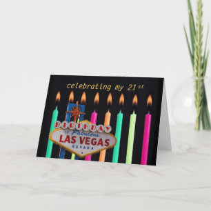 Cartão aniversário de 21 anos em Las Vegas