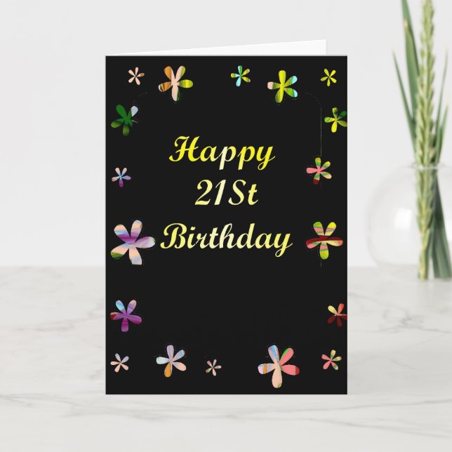 Cartão Aniversário de 21 anos feliz (Frente)