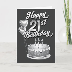 Cartão Aniversário de 21 anos feliz