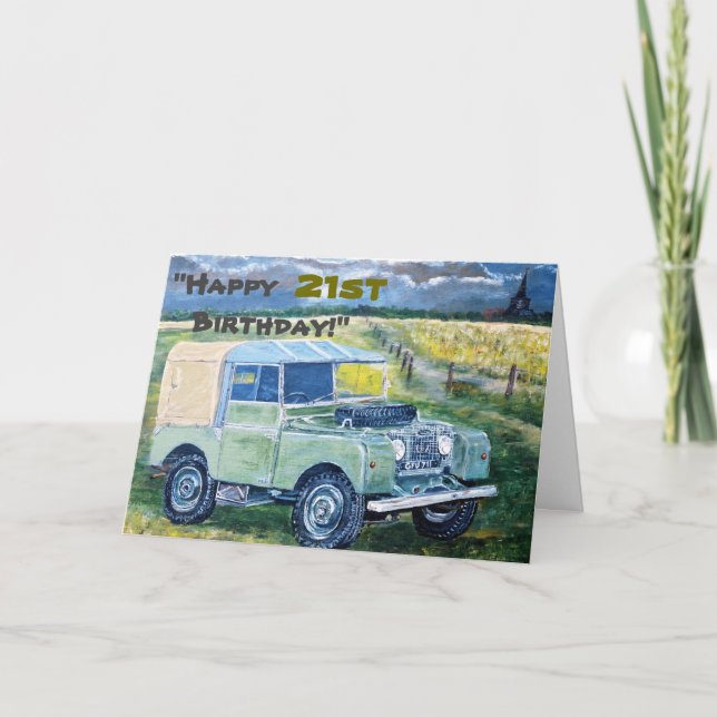 Cartão "Aniversário de 21 anos feliz! " (Frente)