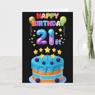 Cartão Aniversário de 21 anos feliz