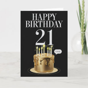 Cartão Aniversário de 21 anos feliz
