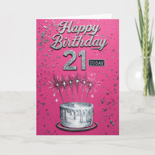 Cartão Aniversário de 21 anos feliz