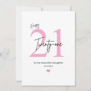 Cartão Aniversário de 21 anos Personalizada Simples