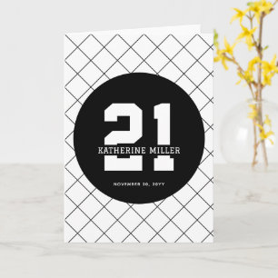 Cartão Aniversário de 21 anos personalizado moderno e ele
