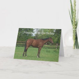 Cartão Aniversário de 21 anos Personalizado por Cavalo