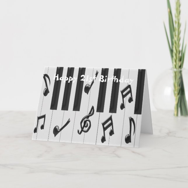 Cartão Aniversário de 21 anos Personalizado por teclado p (Frente)