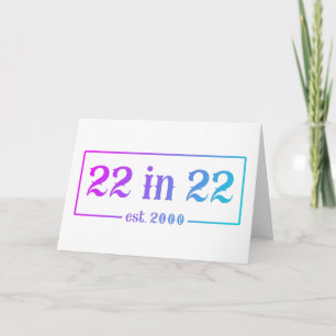 Cartão Aniversário de 22 anos 22 EM 22 est 2000 Gradiente