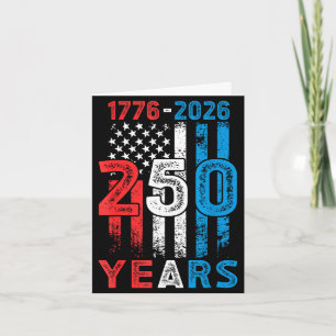 Cartão Aniversário de 250 anos do Usa 4 de julho 250 anos
