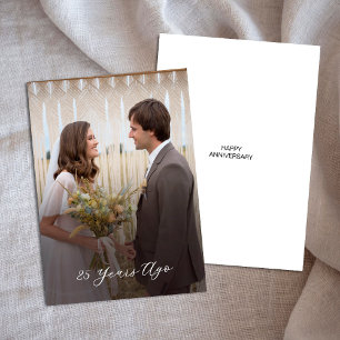 Cartão Aniversário de 25 de Escritura Simples - Há 25 Ano