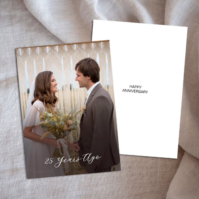 Cartão Aniversário de 25 de Escritura Simples - Há 25 Ano (Criador carregado)